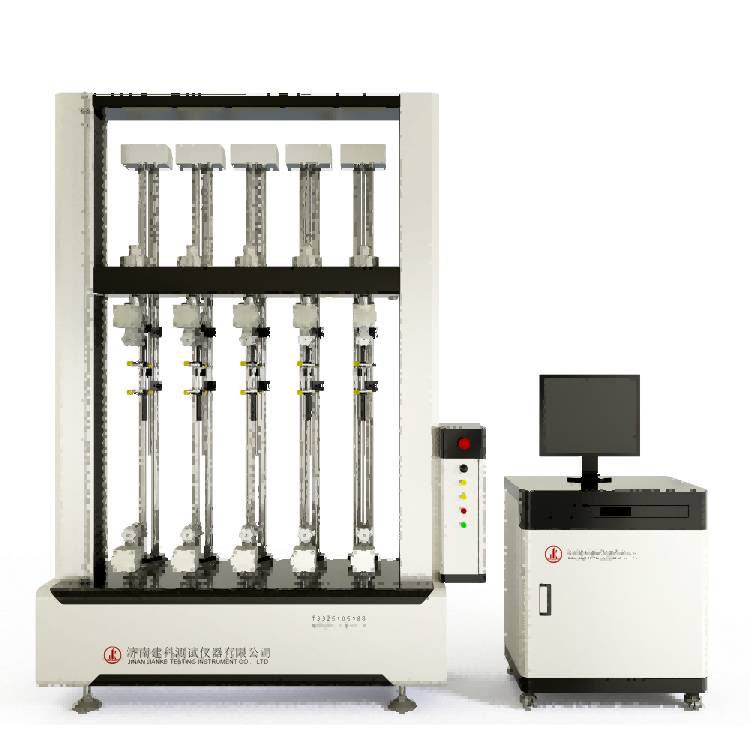 Microcomputer-Controlled Five-Station Waterproofing Membrane Tensile Testing Machine — Pneumatic Grips